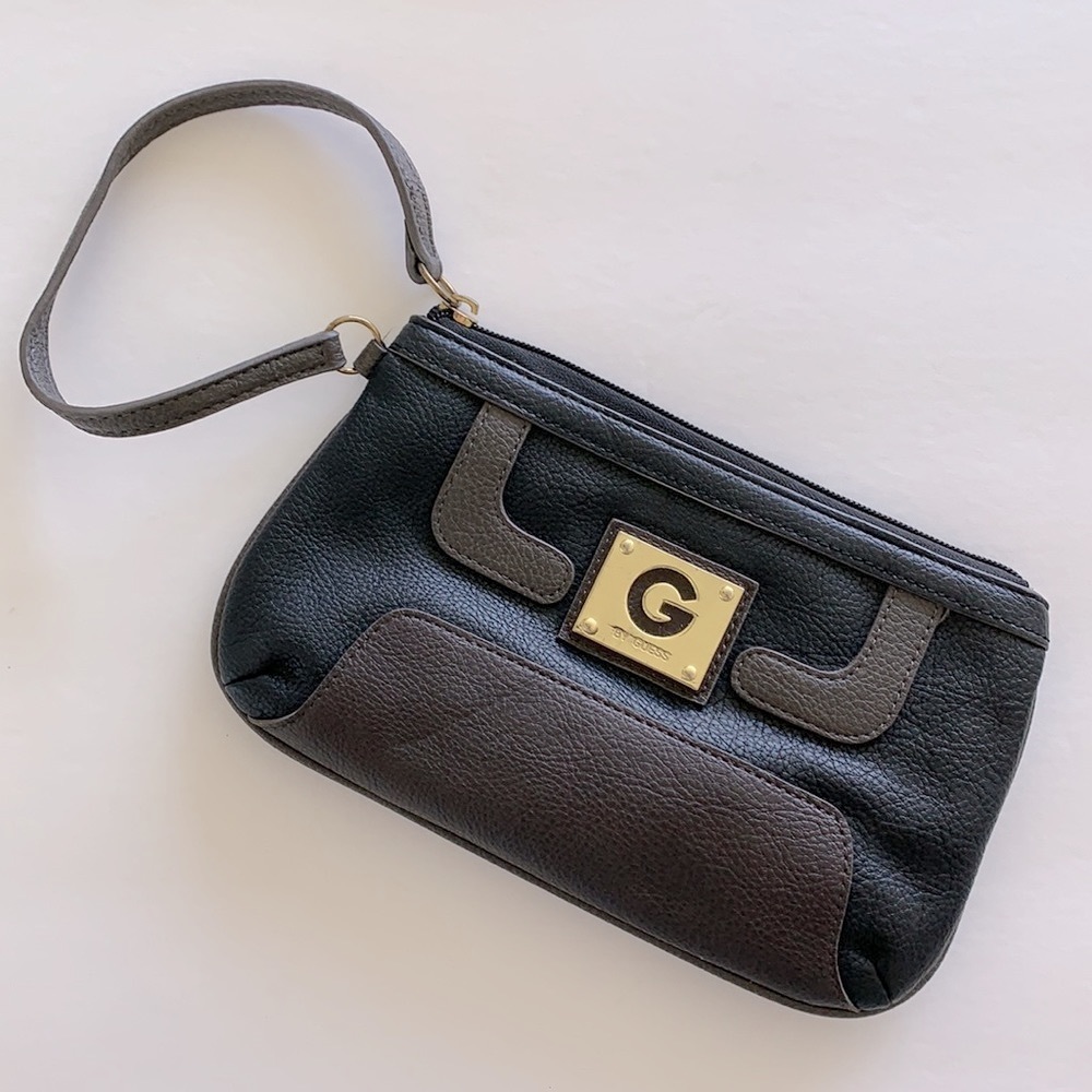 G by Guess black and brown wristlet